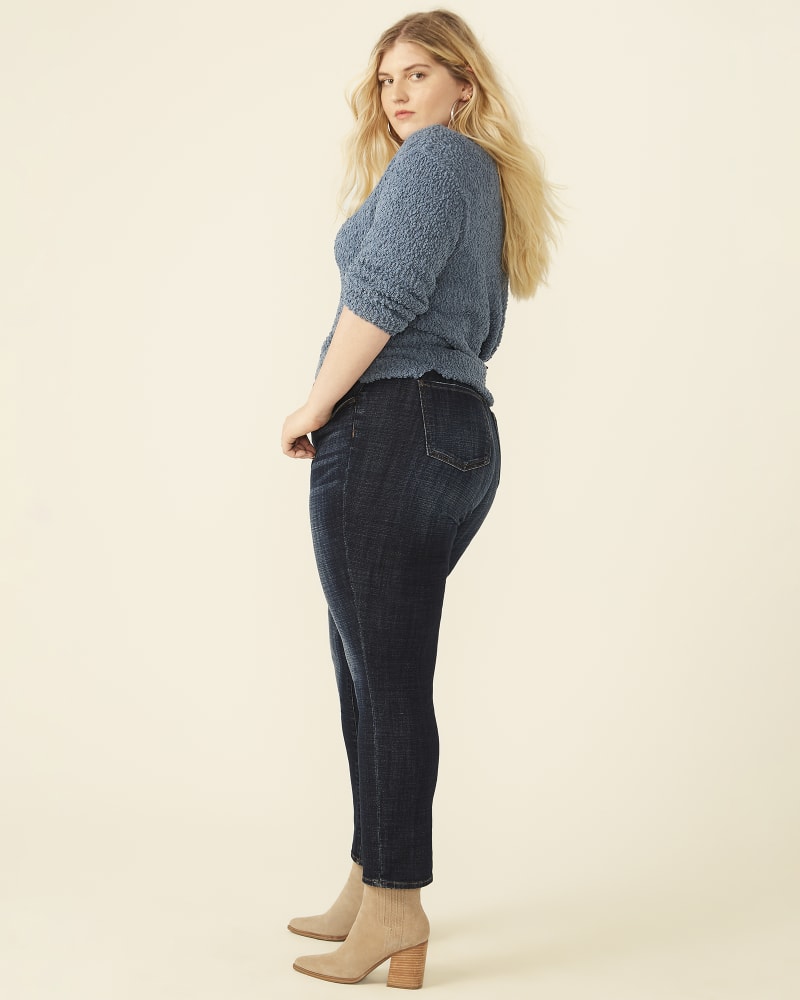 Plus size model with pear body shape wearing Clark Boyfriend Jean by Kut From The Kloth | Dia&Co | dia_product_style_image_id:177772